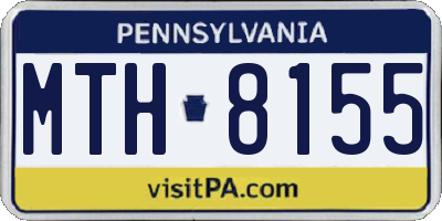 PA license plate MTH8155