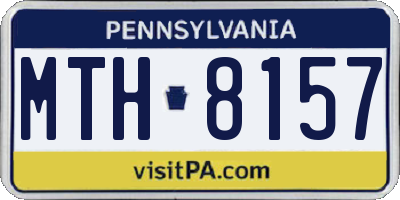PA license plate MTH8157