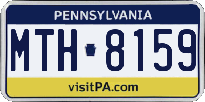 PA license plate MTH8159