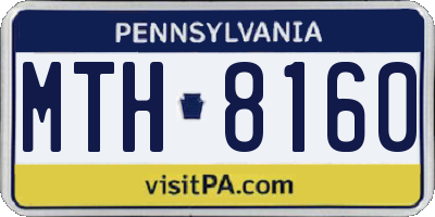 PA license plate MTH8160