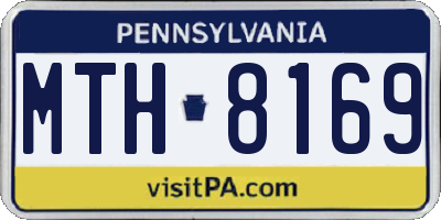 PA license plate MTH8169