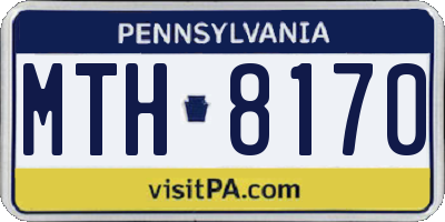 PA license plate MTH8170