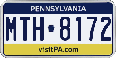 PA license plate MTH8172