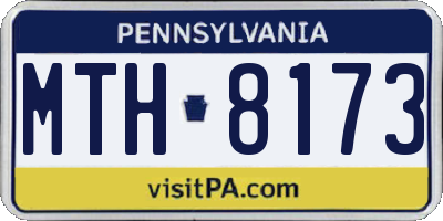 PA license plate MTH8173