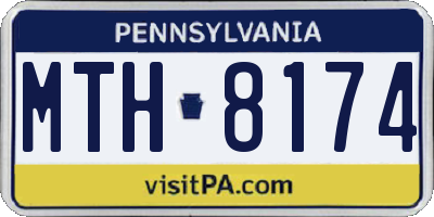 PA license plate MTH8174
