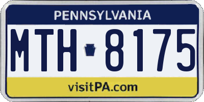 PA license plate MTH8175