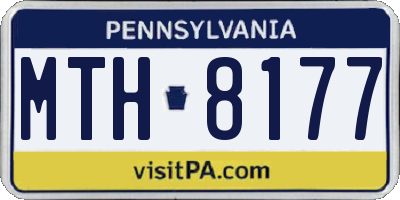 PA license plate MTH8177