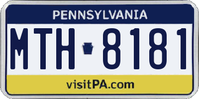 PA license plate MTH8181