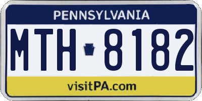 PA license plate MTH8182