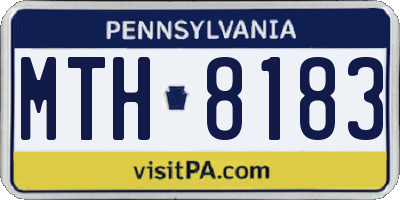 PA license plate MTH8183