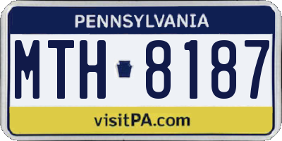 PA license plate MTH8187