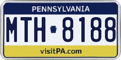 PA license plate MTH8188