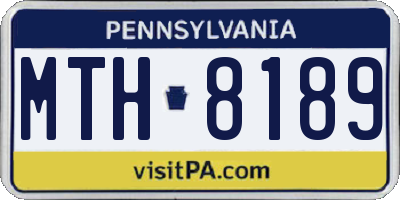 PA license plate MTH8189