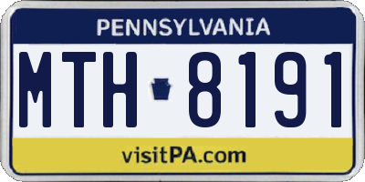PA license plate MTH8191