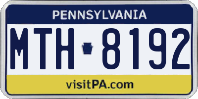 PA license plate MTH8192