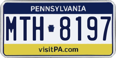 PA license plate MTH8197