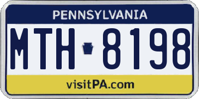 PA license plate MTH8198