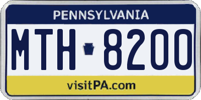 PA license plate MTH8200