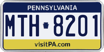 PA license plate MTH8201