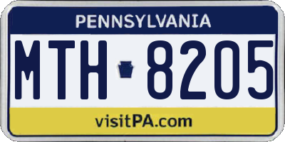 PA license plate MTH8205