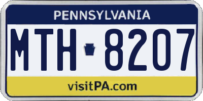 PA license plate MTH8207