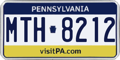 PA license plate MTH8212