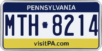PA license plate MTH8214
