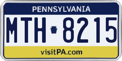 PA license plate MTH8215