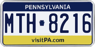 PA license plate MTH8216