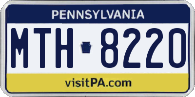 PA license plate MTH8220
