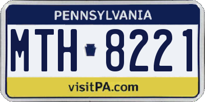 PA license plate MTH8221