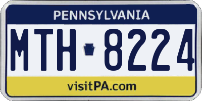 PA license plate MTH8224