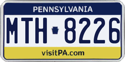 PA license plate MTH8226