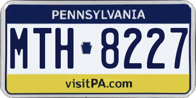 PA license plate MTH8227