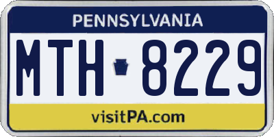 PA license plate MTH8229