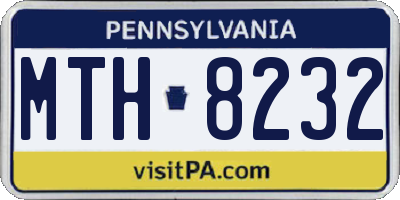 PA license plate MTH8232