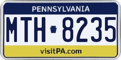 PA license plate MTH8235