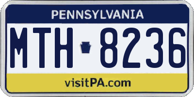 PA license plate MTH8236