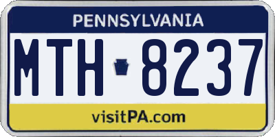 PA license plate MTH8237