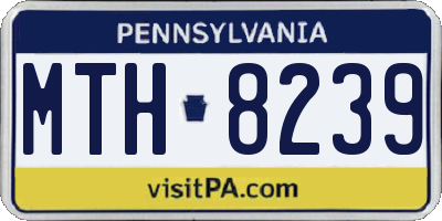 PA license plate MTH8239