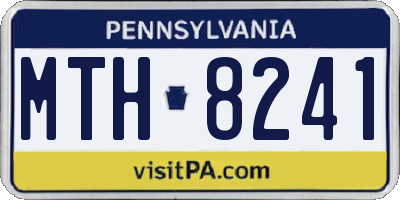 PA license plate MTH8241