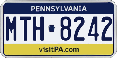 PA license plate MTH8242