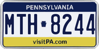 PA license plate MTH8244