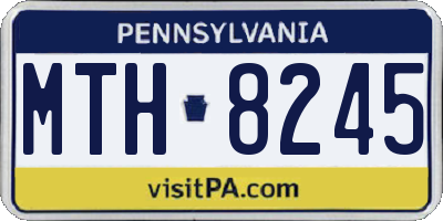 PA license plate MTH8245