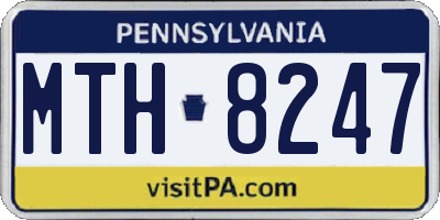 PA license plate MTH8247