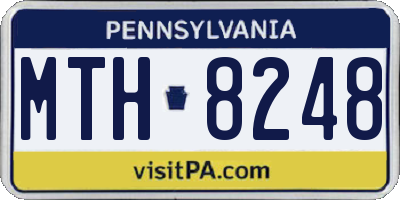PA license plate MTH8248