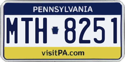 PA license plate MTH8251