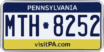 PA license plate MTH8252