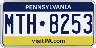 PA license plate MTH8253