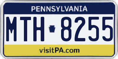 PA license plate MTH8255